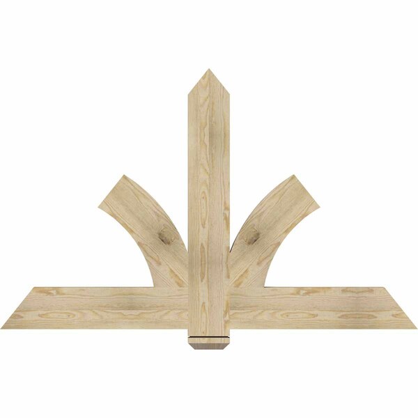 Ekena Millwork Redmond Rough Sawn Timber Gable Bracket, Douglas Fir, 60"W x 38"H x 2"D x 6"F, 15/12 Pitch GBW060X38X0206RED00RDF - main